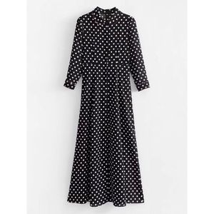 Polka Dot Button Up Day Dress